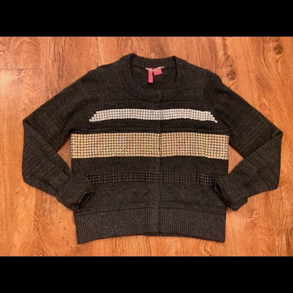 Charlotte Tarantola Anthropologie studded cardigan sweater